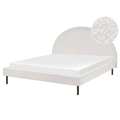 Beliani - MARGUT - Bed - Wit - 160 x 200 cm - Bouclé