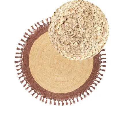 Beliani - MARTS - Vloerkleed - Beige|Bruin - 140 cm - Jute