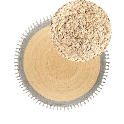 Beliani - MARTS - Vloerkleed - Beige|Grijs - 200 cm - Jute