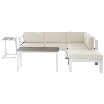 Beliani - MESSINA - Loungeset voor 5 - Beige - Aluminium