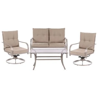 Beliani - MESTRINO - Loungeset 4-zits - Beige - Staal