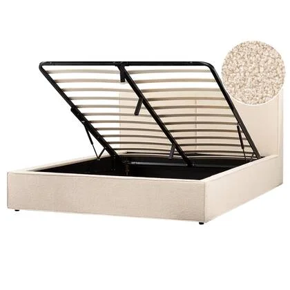 Beliani - MOISSAC - Tweepersoonsbed - Beige - 180 x 200 cm - Polyester