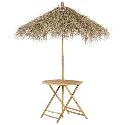 Beliani-MOLISE -Tuintafel-Lichte houtkleur-85 x 85 cm-Bamboehout