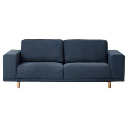 Beliani - NIVALA - Driezitsbank - Donkerblauw - Polyester