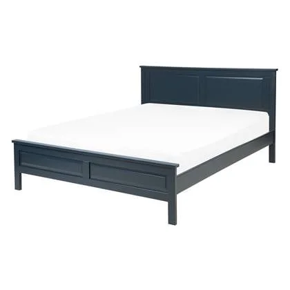 Beliani-OLIVET -Tweepersoonsbed-Blauw-140 x 200 cm-Dennenhout