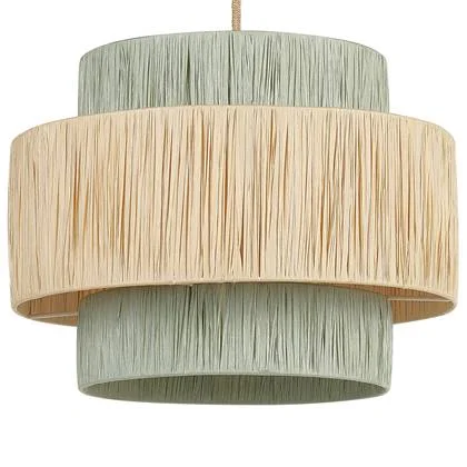 Beliani - PALBRA - Hanglamp - Naturel|Groen - Papier