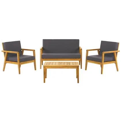 Beliani - PALLANO - Loungeset - Lichte houtkleur - Acaciahout