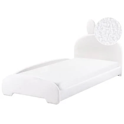 Beliani - PERROS - Kinderbed - Gebroken wit - 90 x 200 cm - Bouclé