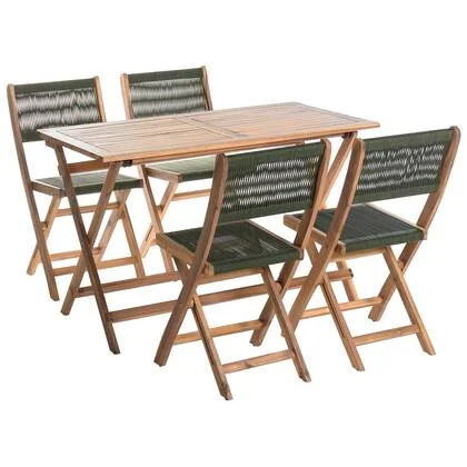 Beliani - PROSSEDI - Tuinset 4-zits - Groen - Acaciahout