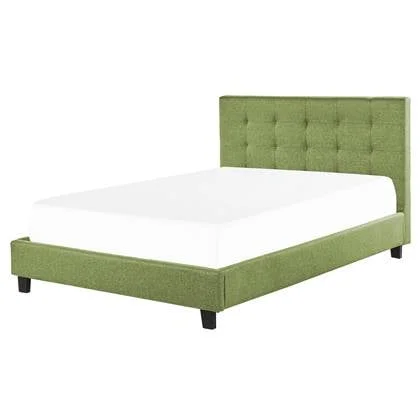 Beliani-ROCHELLE -Tweepersoonsbed-Groen-160 x 200 cm-Polyester