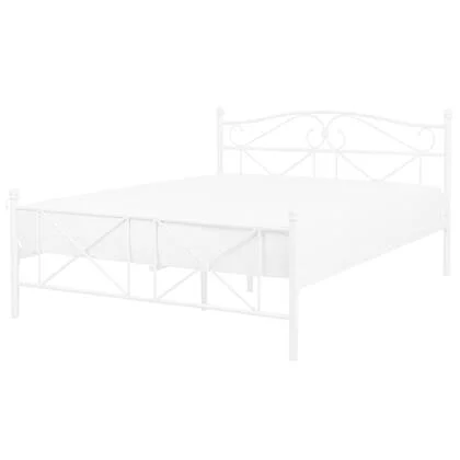 Beliani - RODEZ - Tweepersoonsbed - Wit - 140 x 200 cm - Metaal