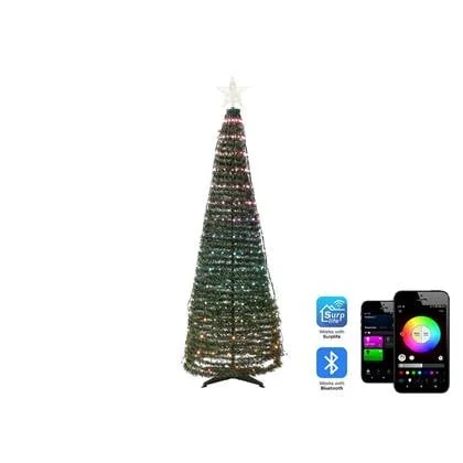 Beliani-SAARLOQ-LED kerstboom-Groen-160 cm- Synthetisch materiaal