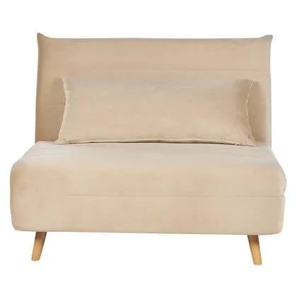 Beliani - SETTEN - Slaapbank 1-zits - Zandbeige - Fluweel