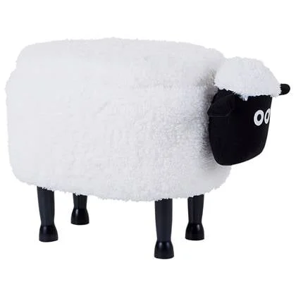 Beliani - SHEEP - Poef - Wit - Polyester