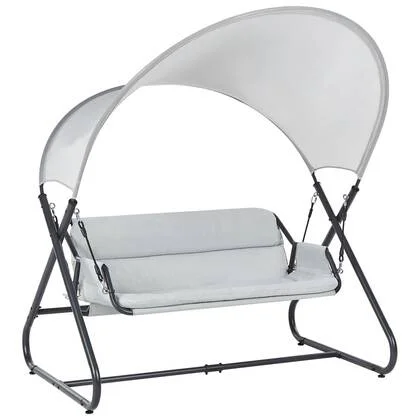 Beliani - SOLAGNA - Schommelbank 3-zits - Lichtgrijs - Staal