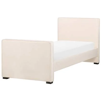 Beliani - TEENIE - Eenpersoonsbed - Beige - 90 x 200 cm - Fluweel