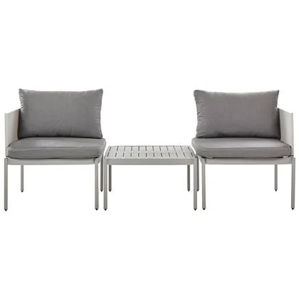 Beliani - TERRACINA - Loungeset voor 2 - Lichtgrijs - Aluminium