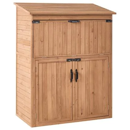 Beliani - TOFFIA - Gereedschapsschuur - Bruin - Dennenhout