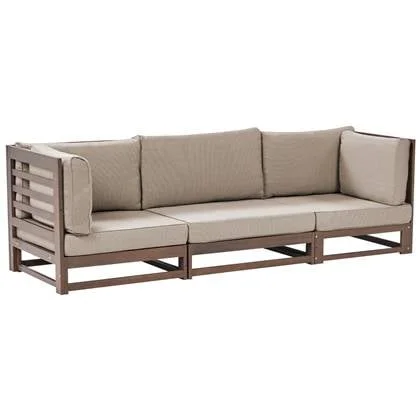 Beliani - TRANI - Tuinbank 3-zits - Bruin - Acaciahout