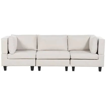 Beliani - UNSTAD - Driezitsbank - Lichtbeige - Polyester