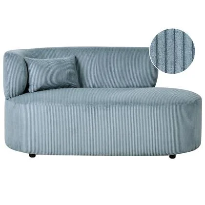 Beliani - VANVEY - Chaise longue - Blauw - Linkszijdig - Corduroy