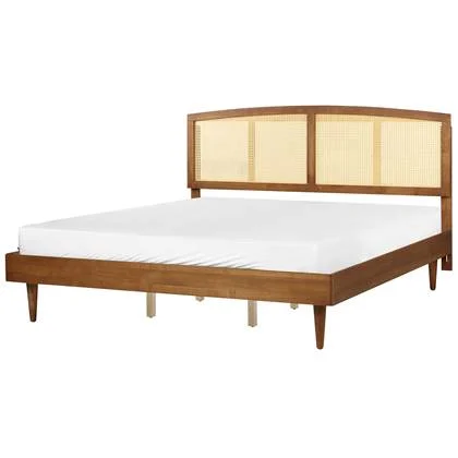 Beliani - VARZY - Bed - Lichtbruin - 180 x 200 cm - Rubberhout