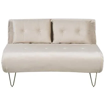 Beliani - VESTFOLD - Slaapbank 2-zits - Lichtbeige - Fluweel