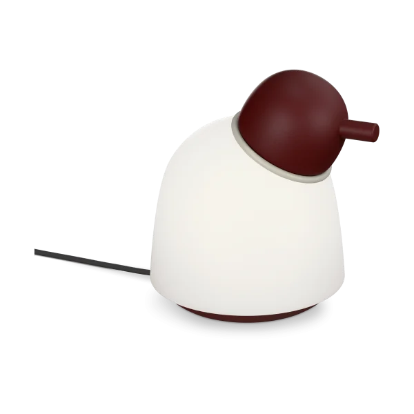 Belid Bird tafellamp 21,5 cm Donker rood-zand-opaalglas