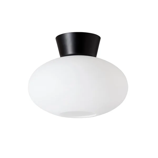 Belid Bullo plafondlamp opaalglas Ø27 cm Matzwart