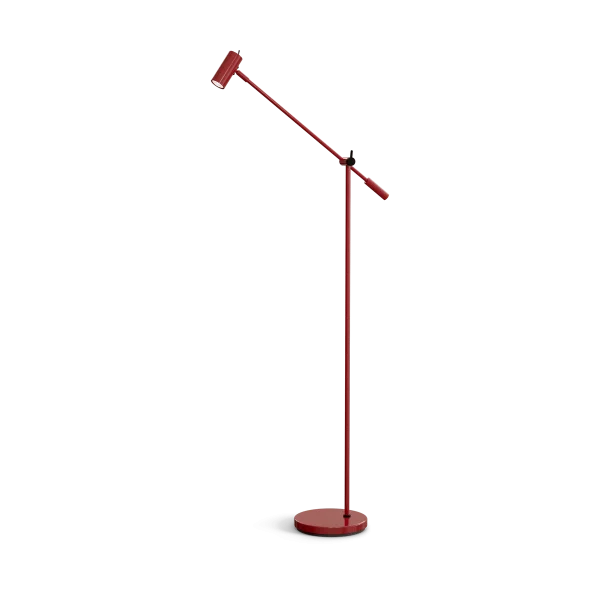 Belid Cato vloerlamp 134 cm Glanzend robijnrood-matzwart