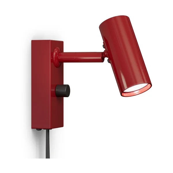 Belid Cato wandlamp Glanzend robijnrood-matzwart