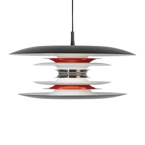 Belid Diablo hanglamp Ø50 cm. Matzwart-glanzend rood