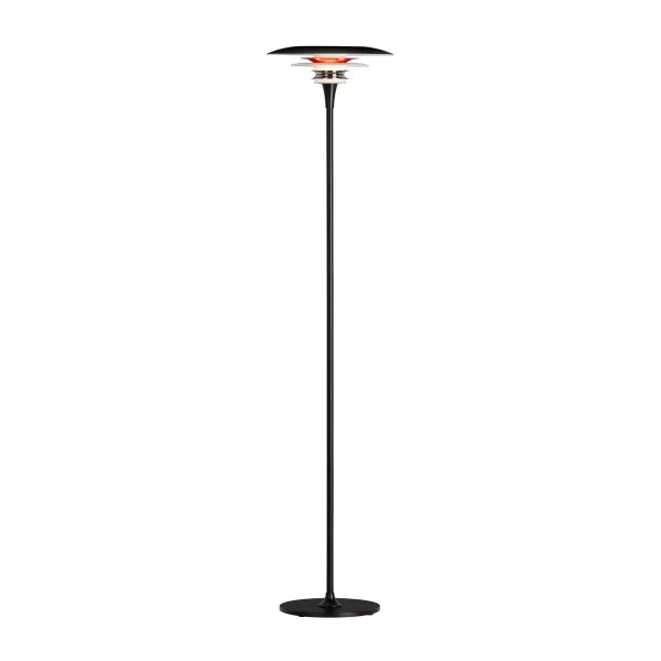 Belid Diablo vloerlamp Ø30 cm Mat zwart-glanzend rood