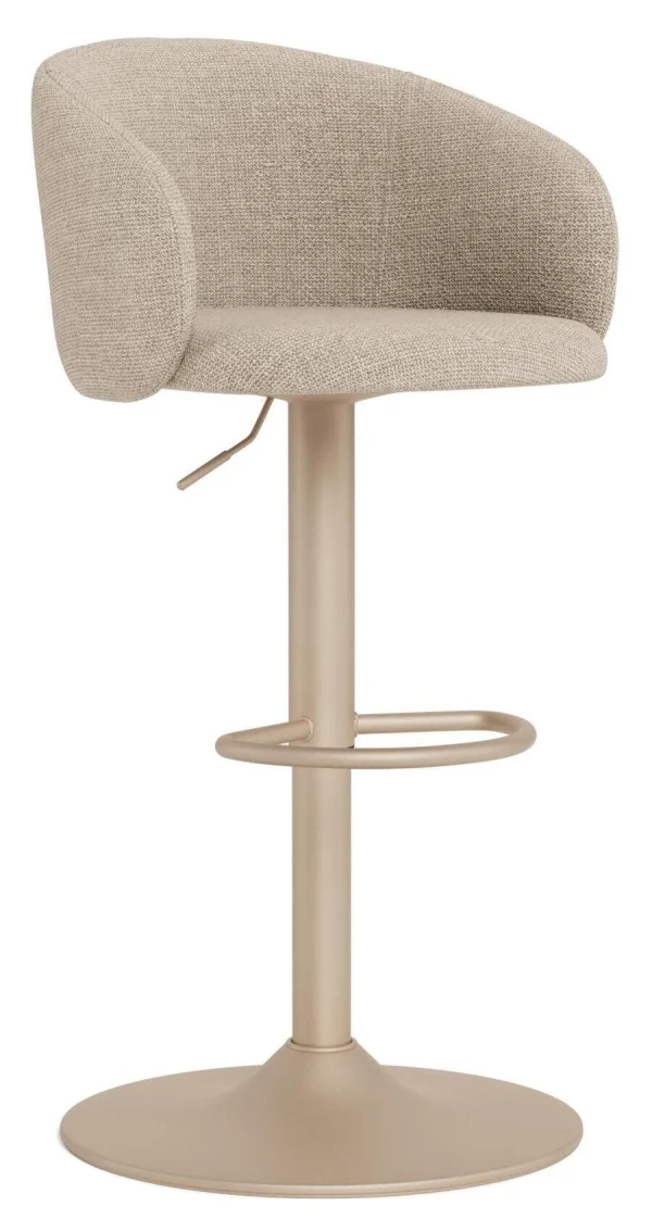 Bendt Draaibare Barkruk Cristi Structuurstof - Beige (zithoogte 65-86cm)
