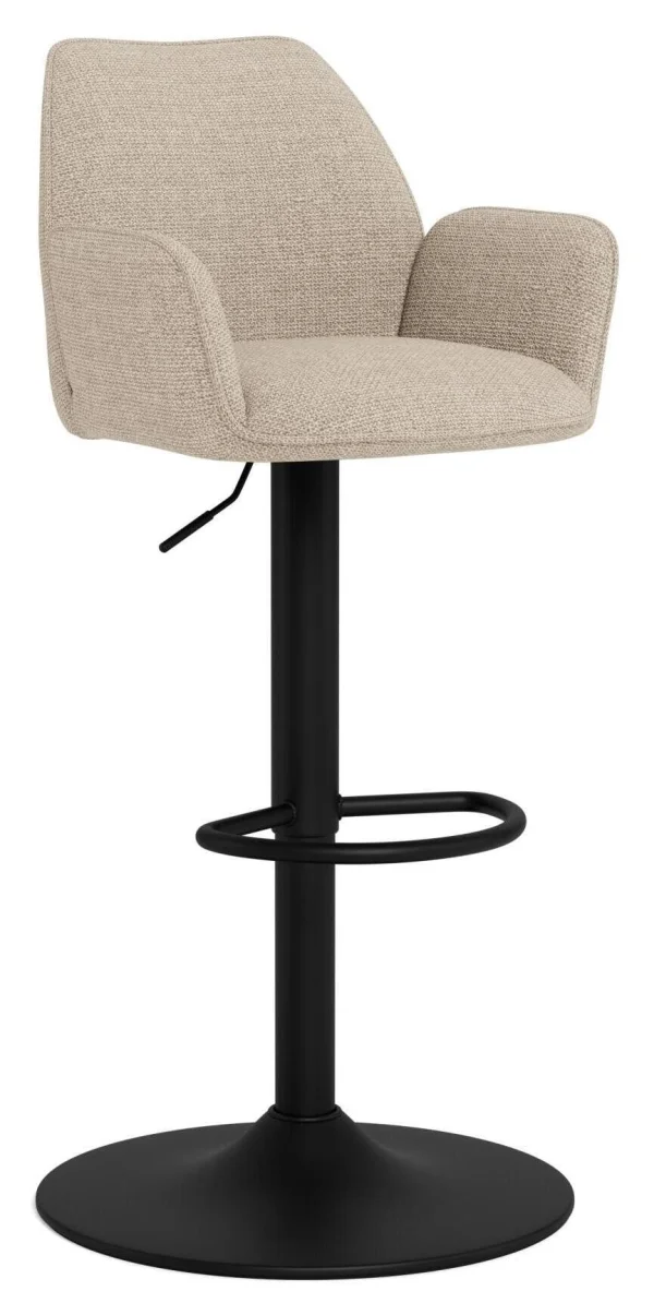 Bendt Draaibare Barkruk Dantrell Structuurstof - Beige (zithoogte 65-85cm)