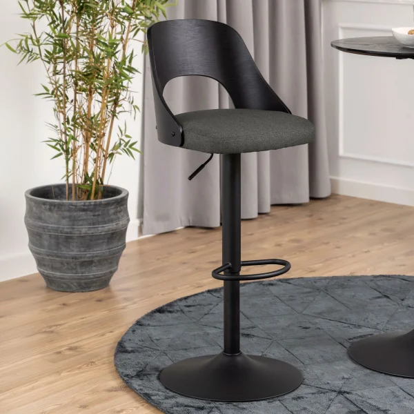 Bendt Draaibare Barkruk Vila - Donkergrijs (zithoogte 62-84cm)