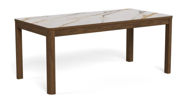 Bendt Eettafel Jawana Marmerlook en eikenfineer, 180 x 90cm - Beige