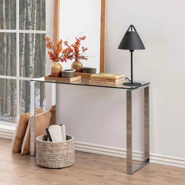 Bendt Glazen Sidetable Lone Chroom, 110cm