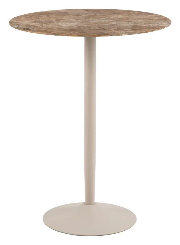 Bendt Ronde Bartafel Tempest Keramiek met marmerlook, 80cm - Bruin/Grijs