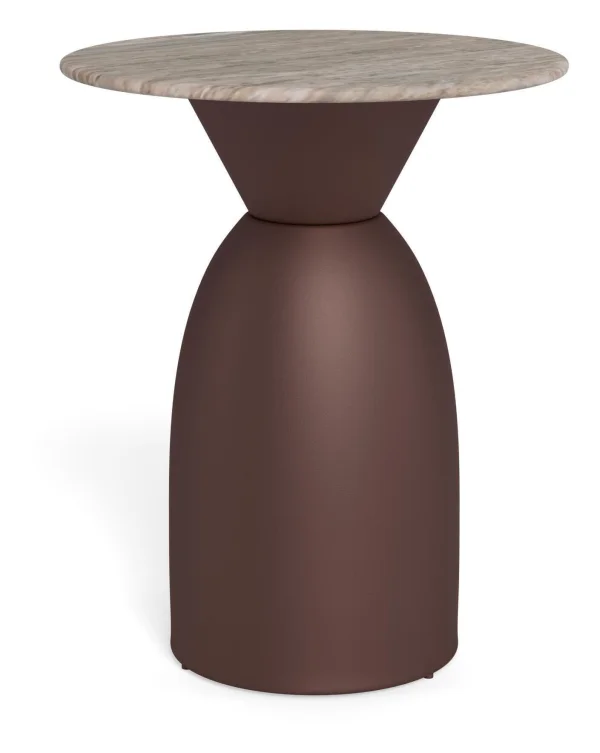 Bendt Ronde Bijzettafel Chardai Marmer, 40cm - Brons