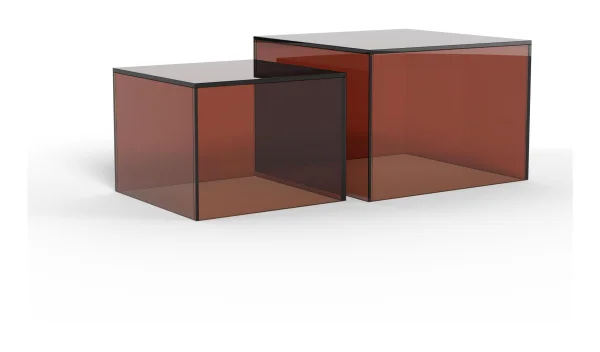 Bendt Salontafel Flavian Glas, Set van 2 stuks - Bruin