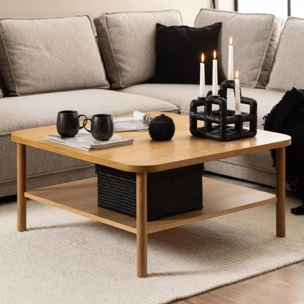 Bendt Salontafel Jazzmen Eiken, 90 x 90cm - Naturel - Vierkant