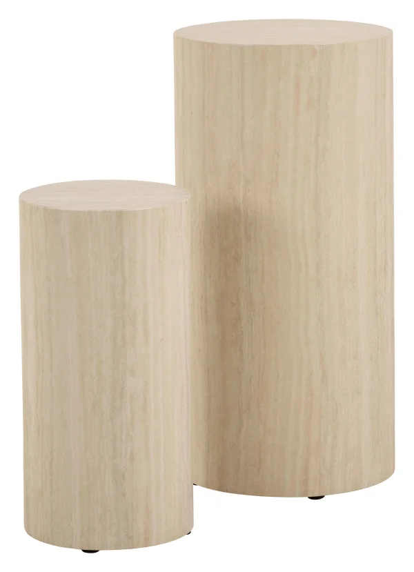 Bendt Zuil Flavian Travertinlook, Set van 2 stuks - Beige