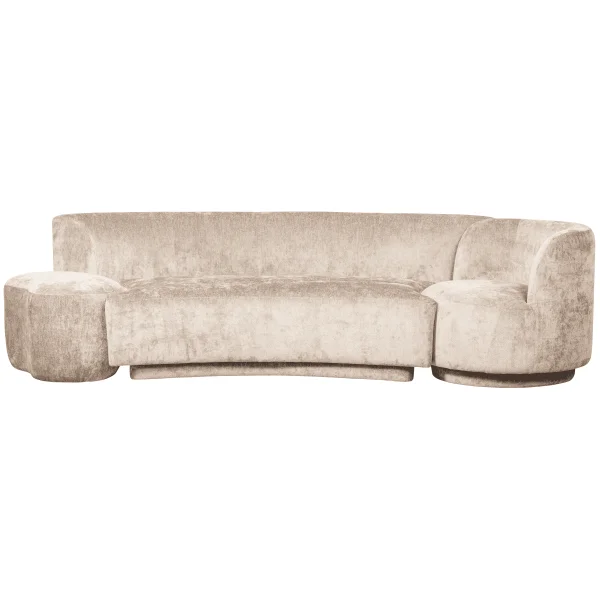 BePureHome Bank Combi-Popular Bank+fauteuil+poef, Chenille