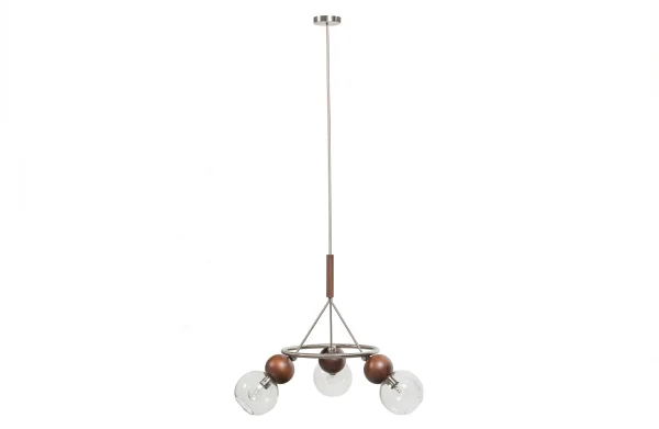 BePureHome-collectie Babble Hanglamp 3 Bollen Glas Walnoot