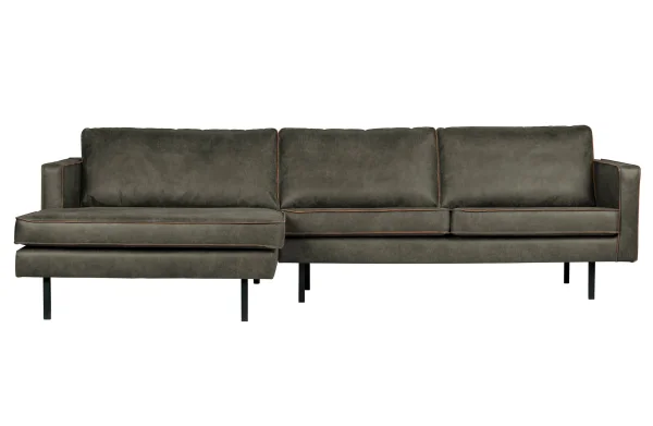 BePureHome-collectie Rodeo Chaise Longue Links Army