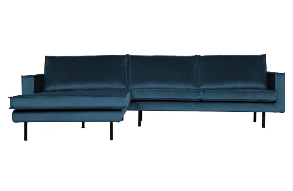 BePureHome-collectie Rodeo Chaise Longue Links Velvet Blue