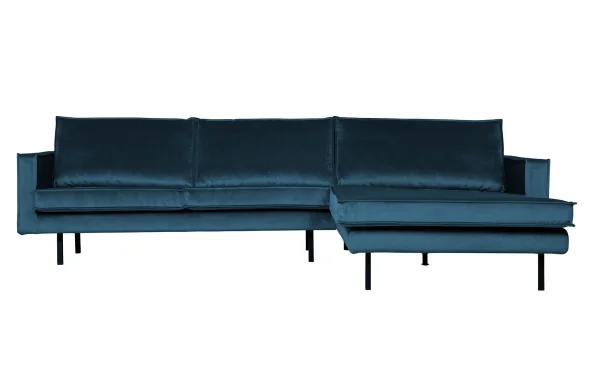 BePureHome-collectie Rodeo Chaise Longue Rechts Velvet Blue