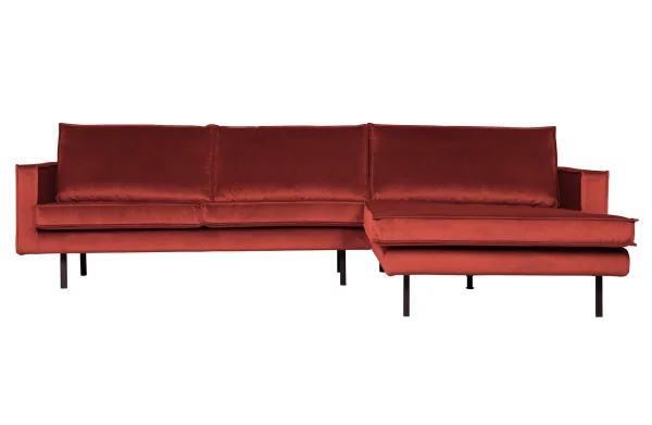 BePureHome-collectie Rodeo Chaise Longue Rechts Velvet Chestnut