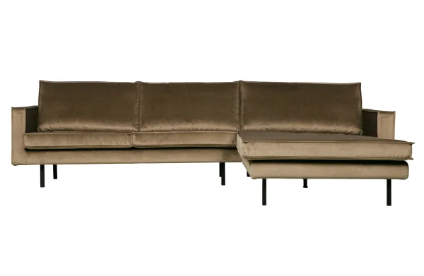 BePureHome-collectie Rodeo Chaise Longue Rechts Velvet Taupe